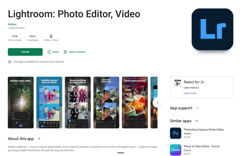 Best Photo Editing Apps - Lightroom
