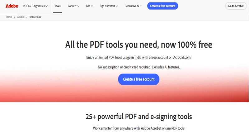 Adobe Acrobat Online Screenshoot
